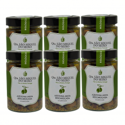 Pack 6 Azeitona Mista em Azeite e Alho Bio